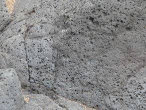 Close-up of basalt showing gas vesicles, Braewick Beach west, North Mainland